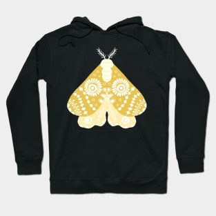 Folk Art Moth in Gold Hoodie